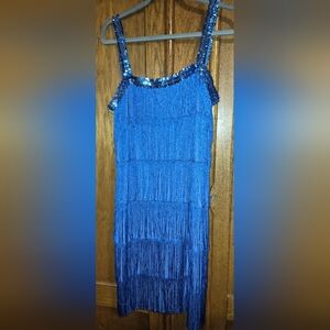 Blue Flapper Costume Dress For Women Size 12-14 Medium, Stretchy